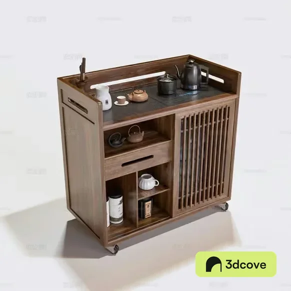 A Wooden Tea Cart