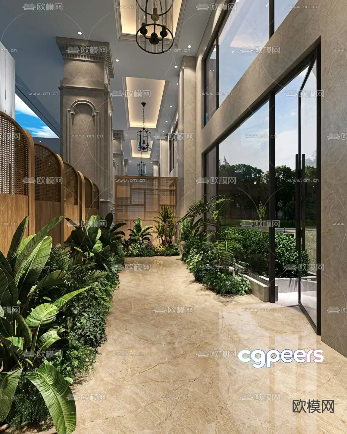 Plant pile indoor landscape 3d model