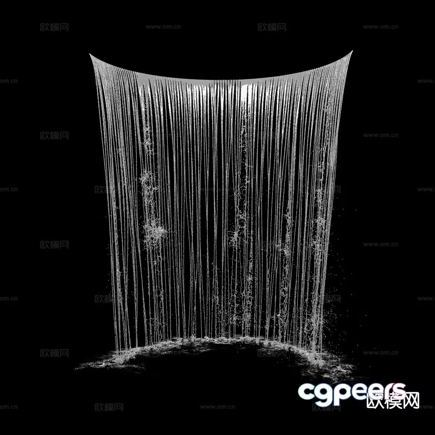 Landscape water feature fountain flowing water 3d model