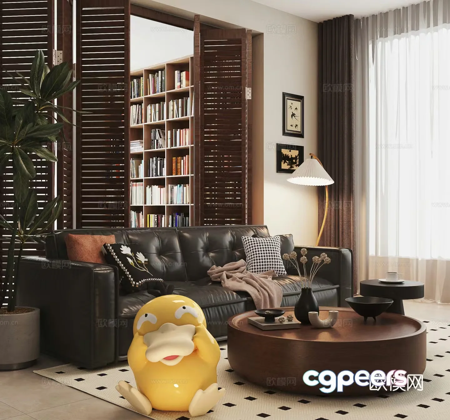 Retro medieval home living room Retro living room Sofa coffee table combination 3D model