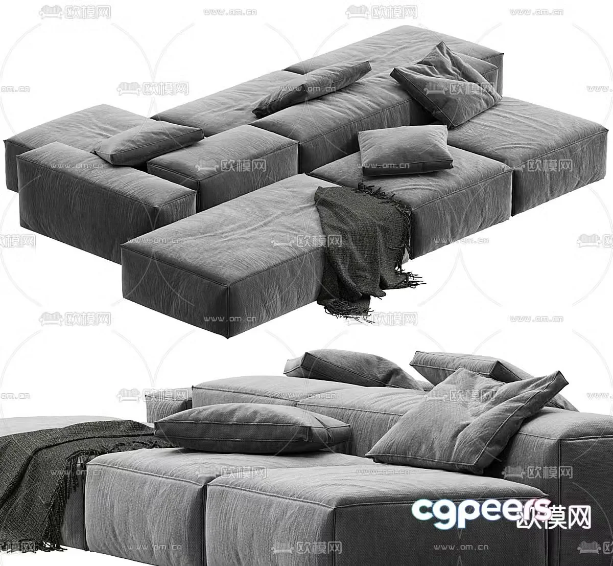 Public Sofa Lobby Sofa Modular Sofa Spliced â€‹â€‹Sofa 3D Model
