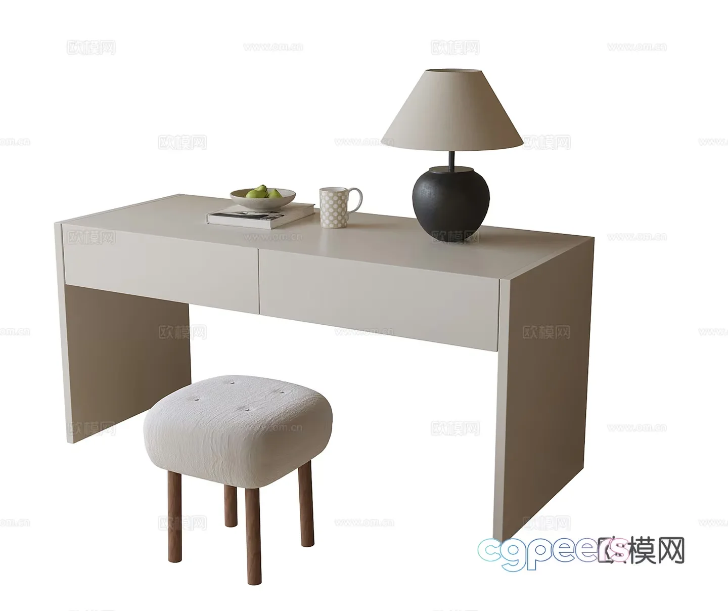 Modern Light Desk 3D Model – 1582 – VRAY Render