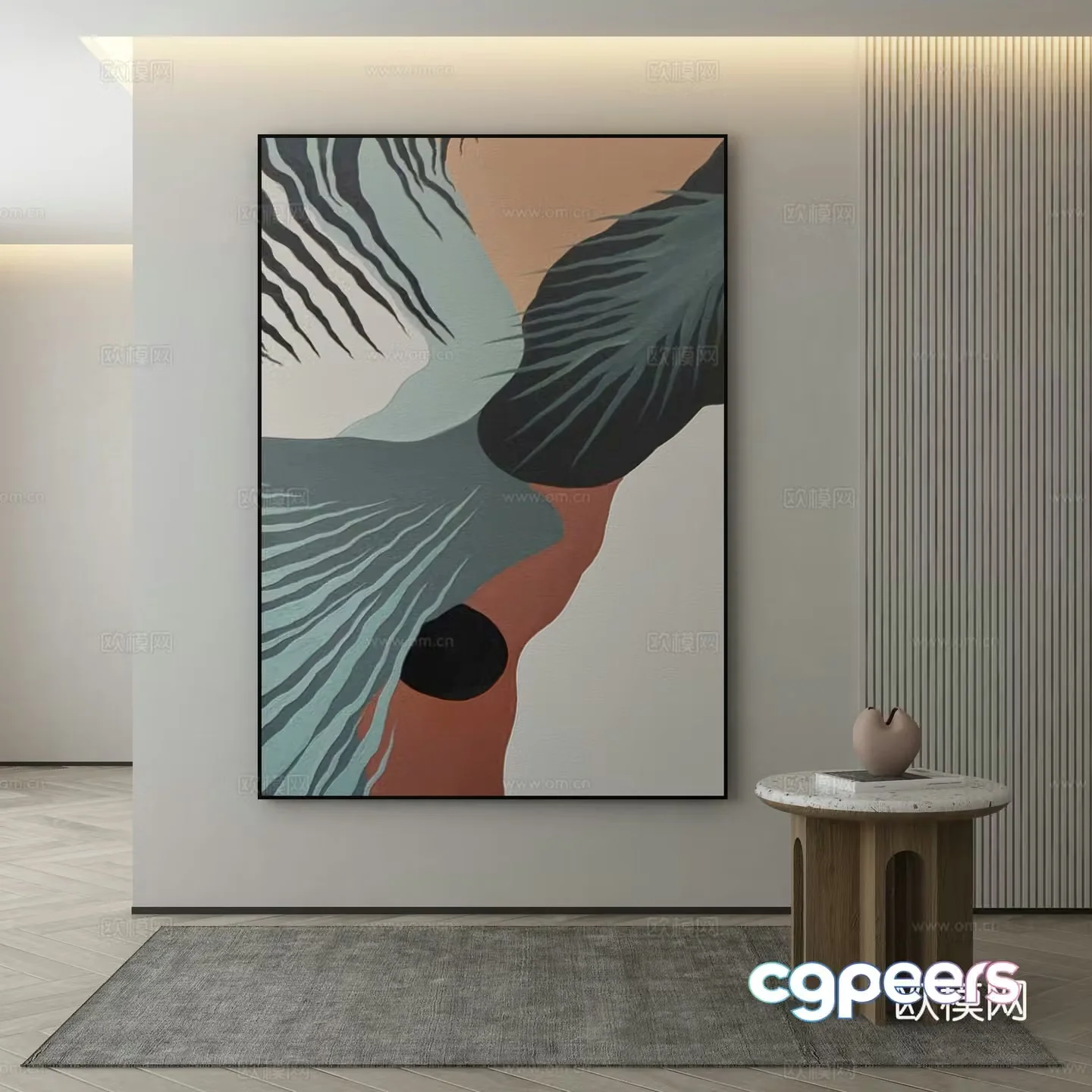 Modern Wasabi Hanging Painting Oil Painting 3D Model