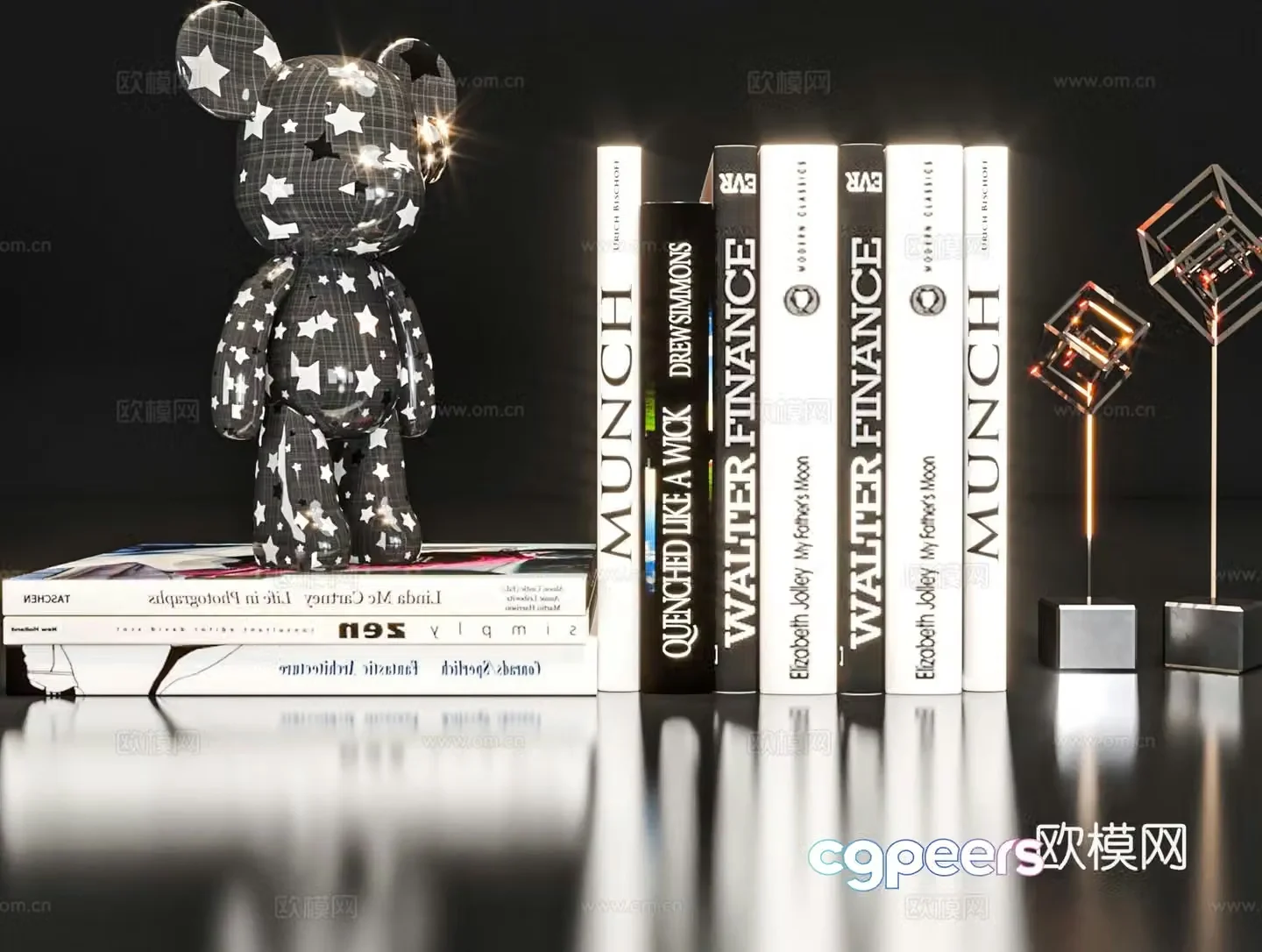 books book book book 3d model