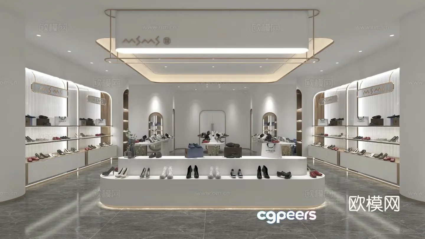 Shoe store exhibition hall 3d model