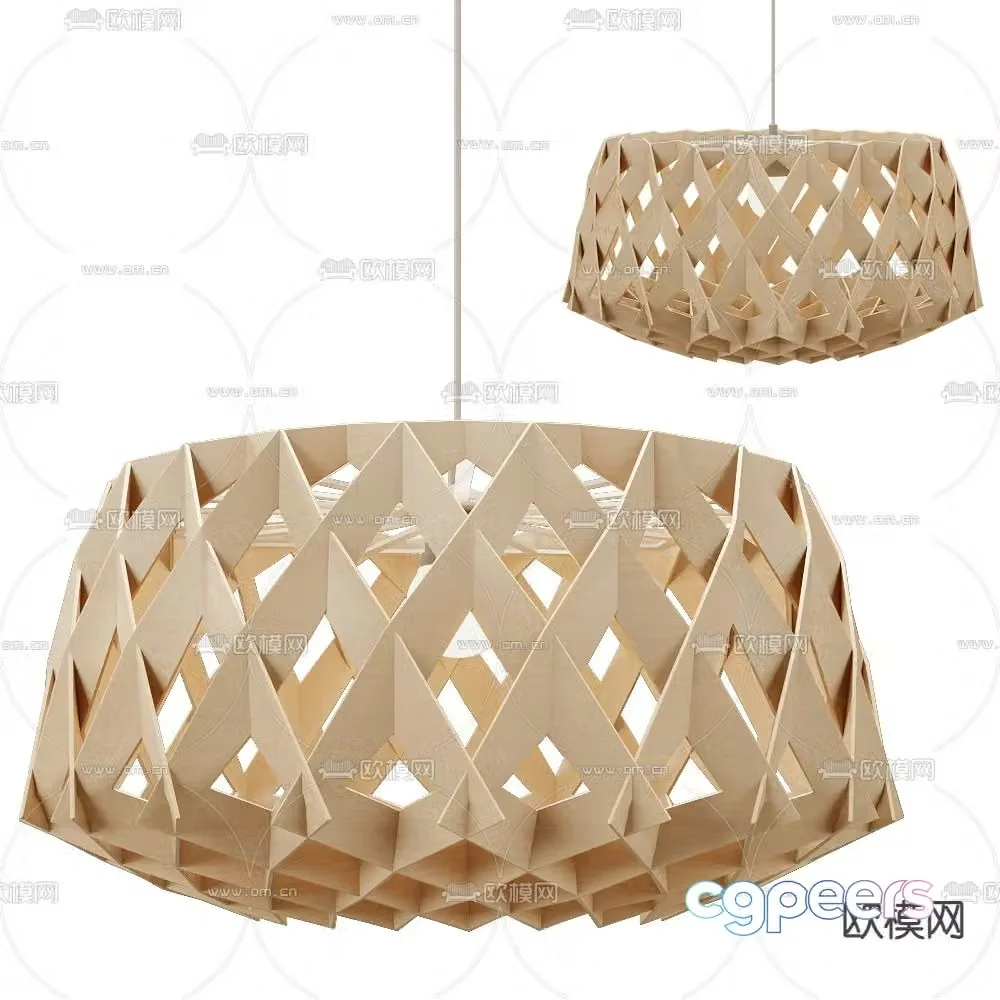 Pilke grid chandelier hollow chandelier 3d model
