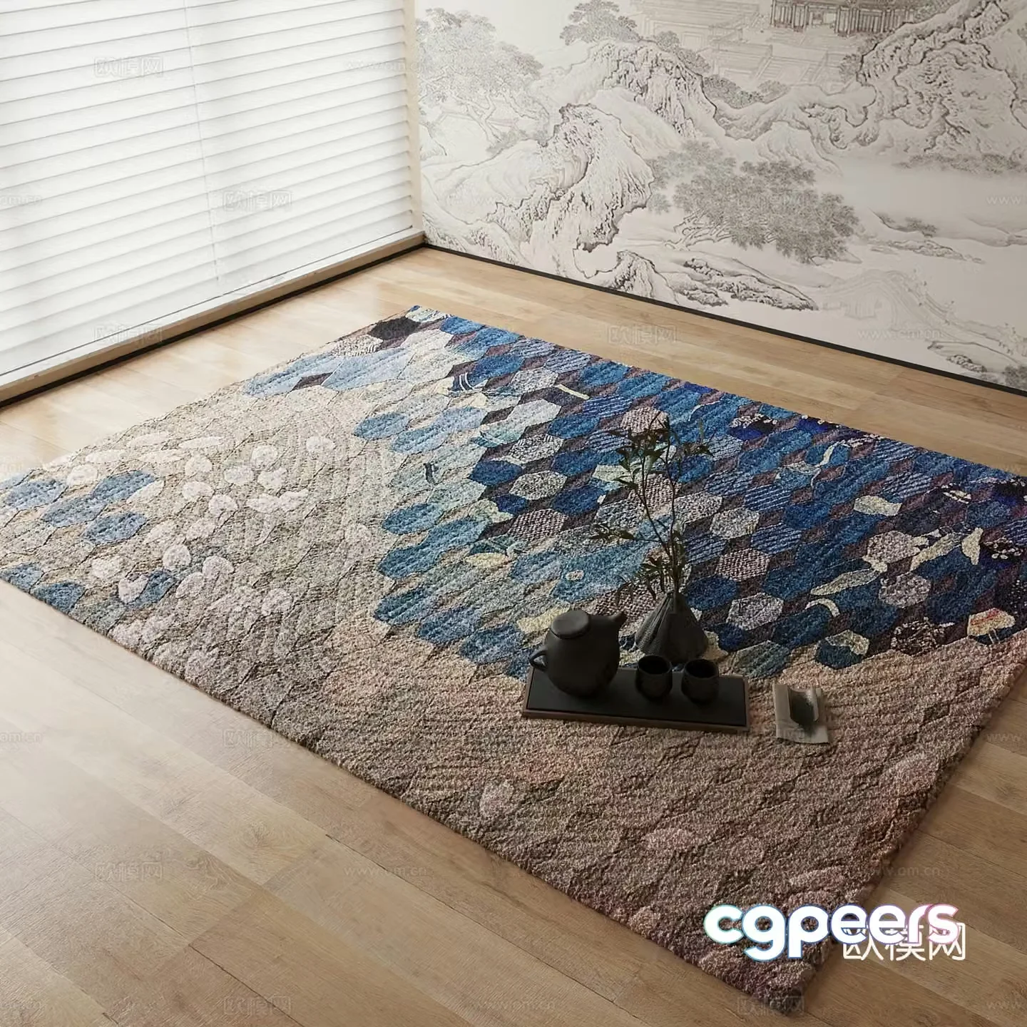 New Chinese carpet 3D model