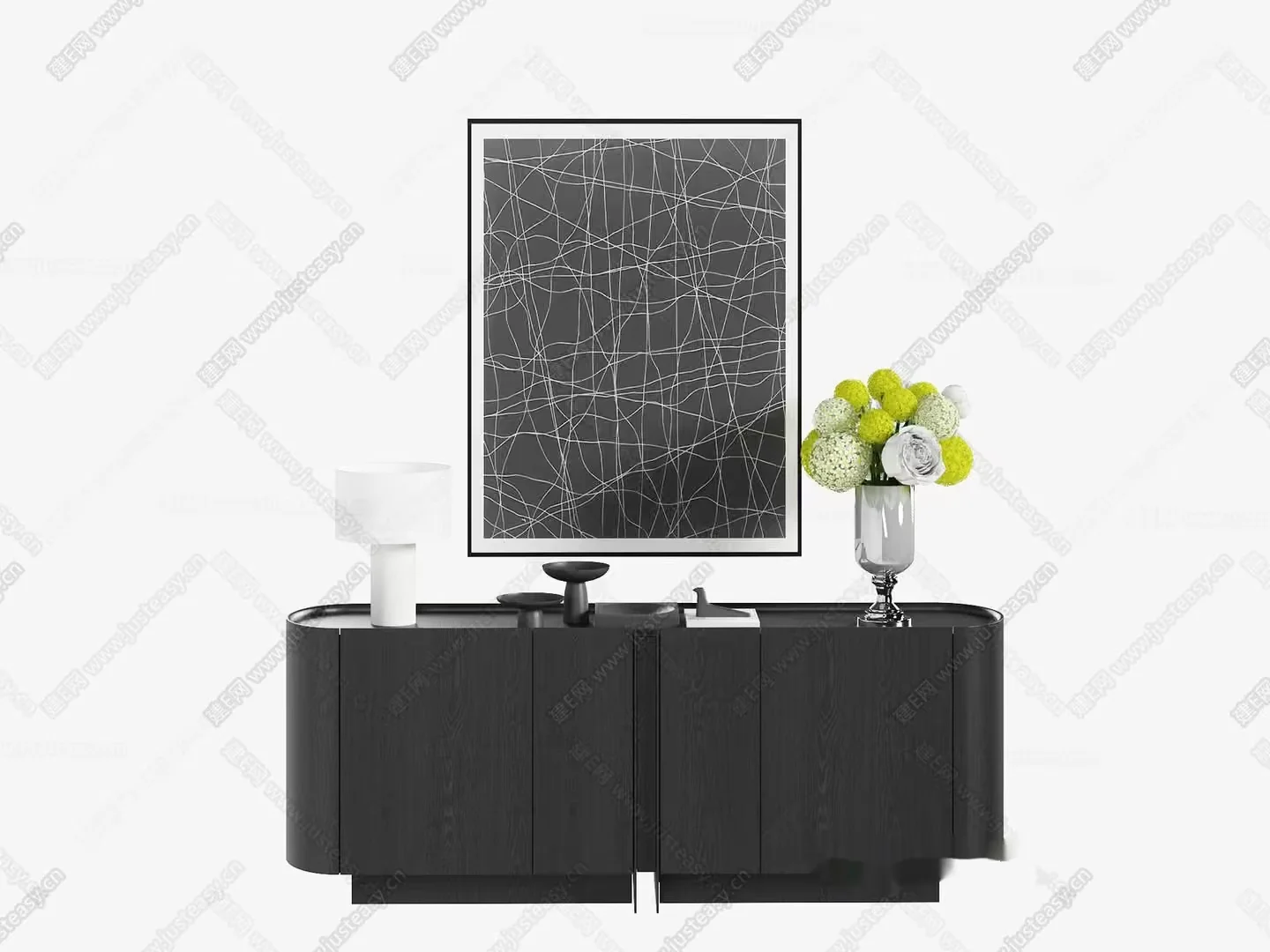 Modern Decorative Cabinet 3D Model – 14021 – VRAY Render