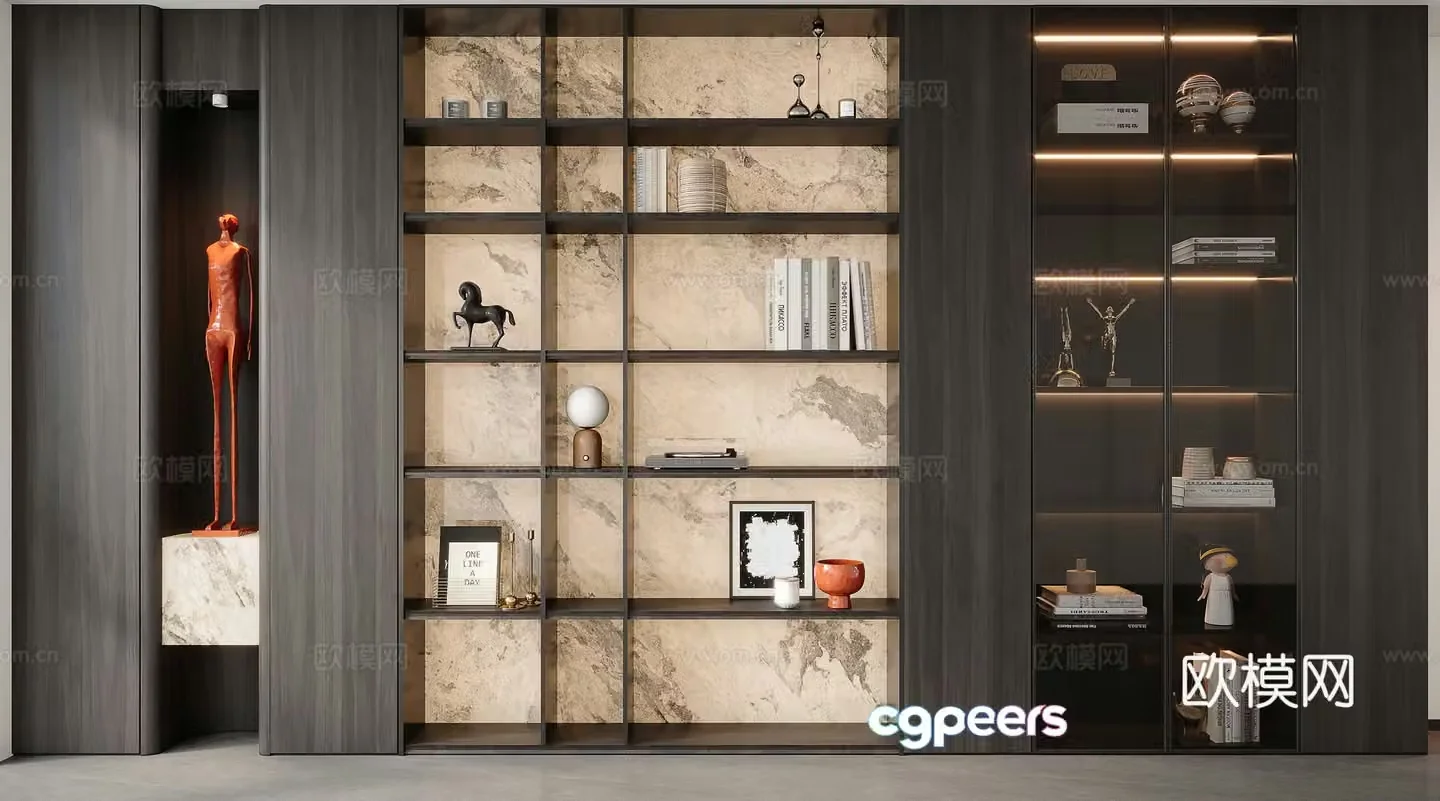 Italian bookcase 3d model