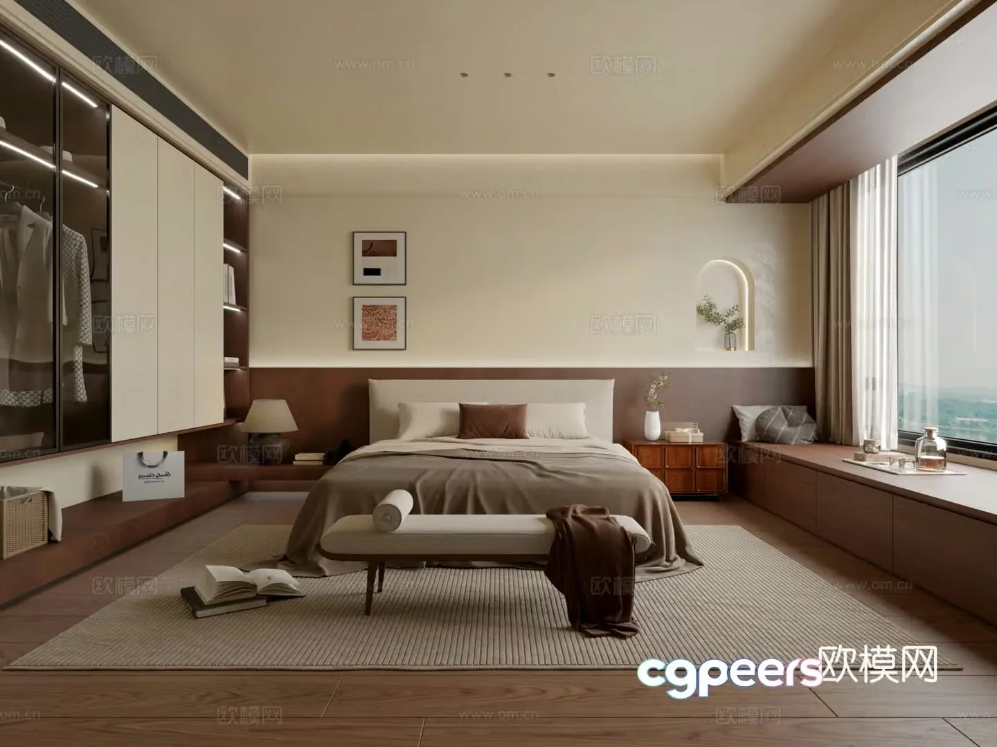 Middle-aged bedroom 3d model