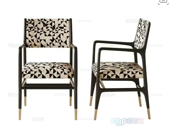 Two Chairs With A Geometric Pattern 3D Model – 16166 – CORONA Render