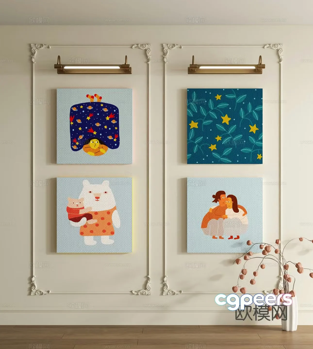 Dopamine decorative painting 3d model