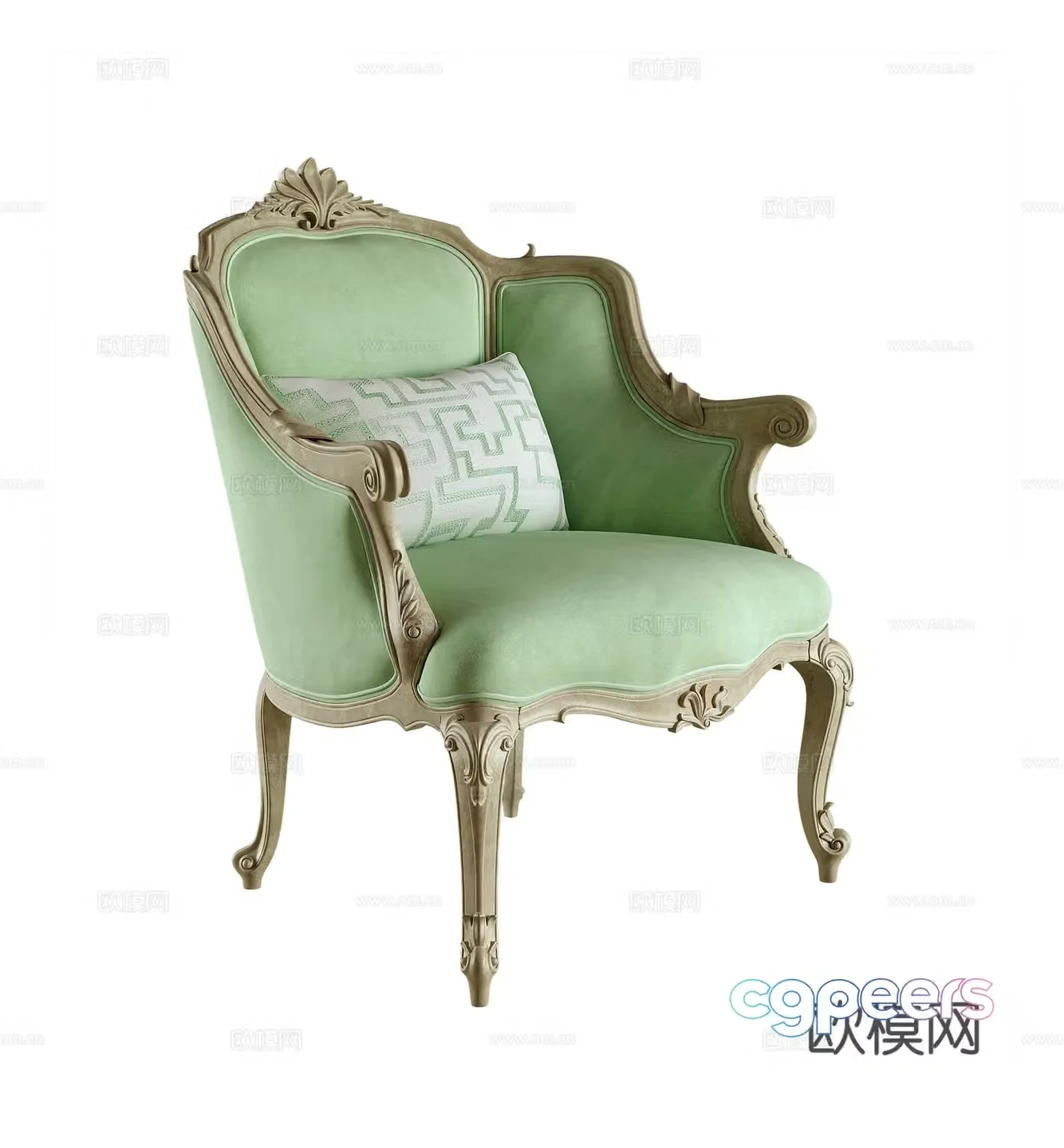 French casual chair 3d model