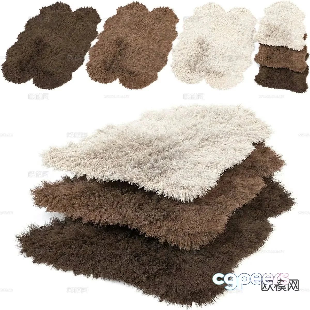 Cozy Brown Rugs 3D Model – 4593 – VRAY Render
