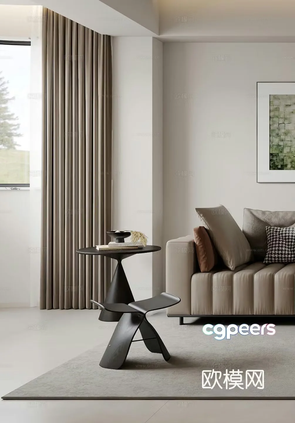 Modern stool leisure chair coffee table side table corner table simple Italian G6953d model