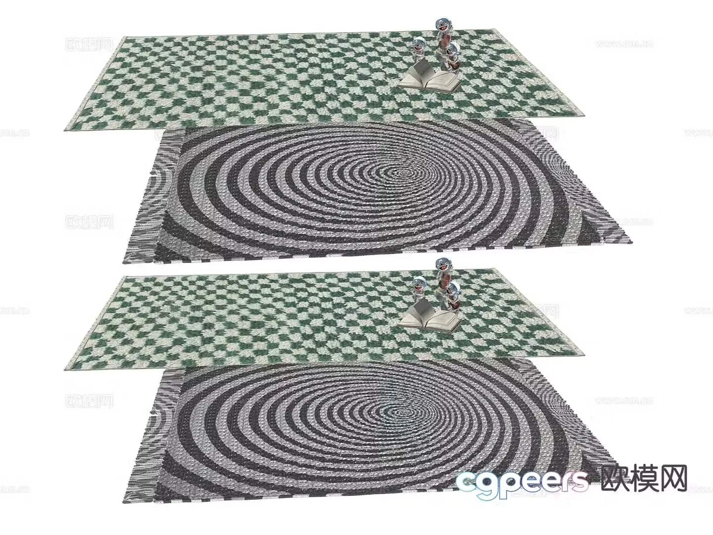 Modern plaid carpet 3d model