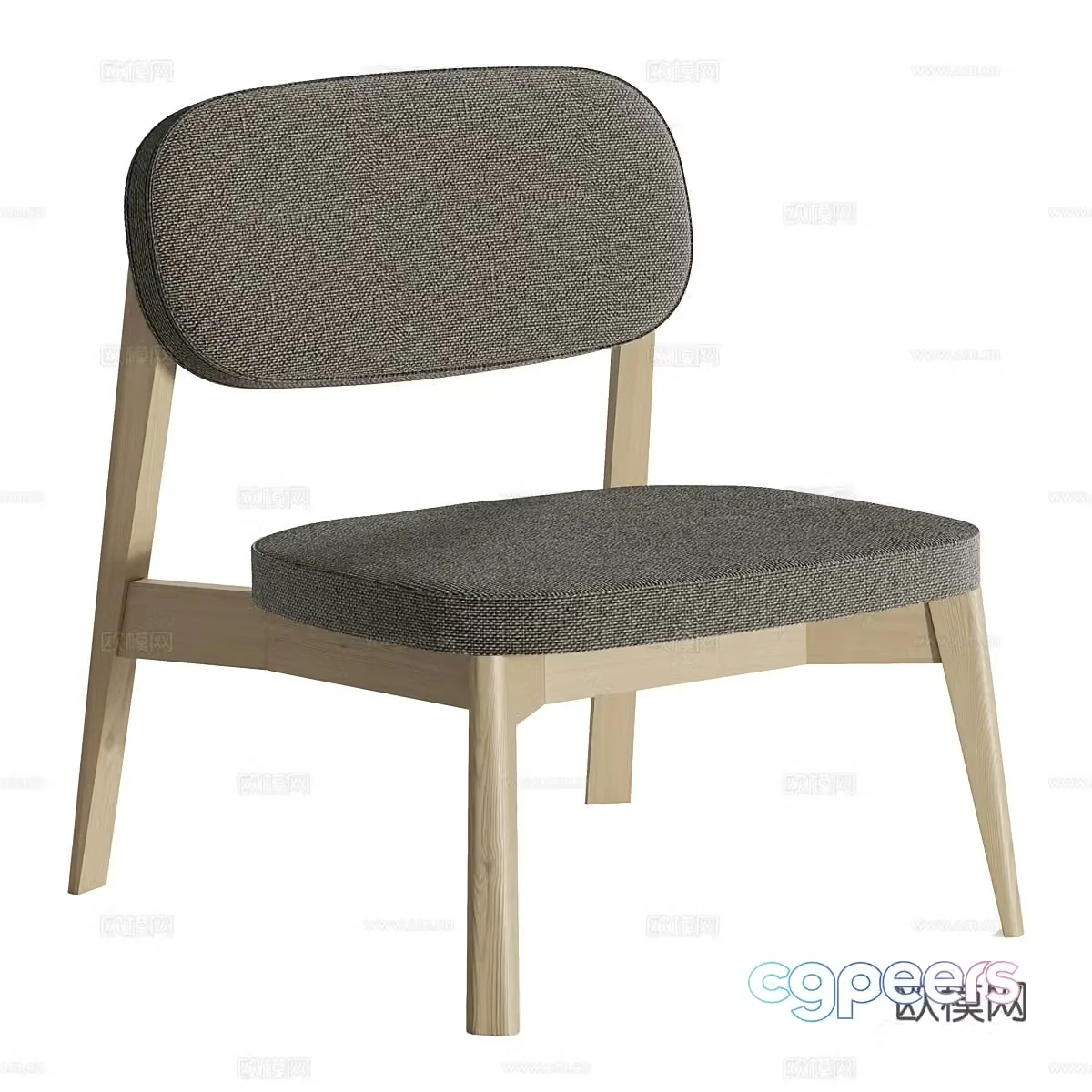 Nordic simple chair dining chair 3d model
