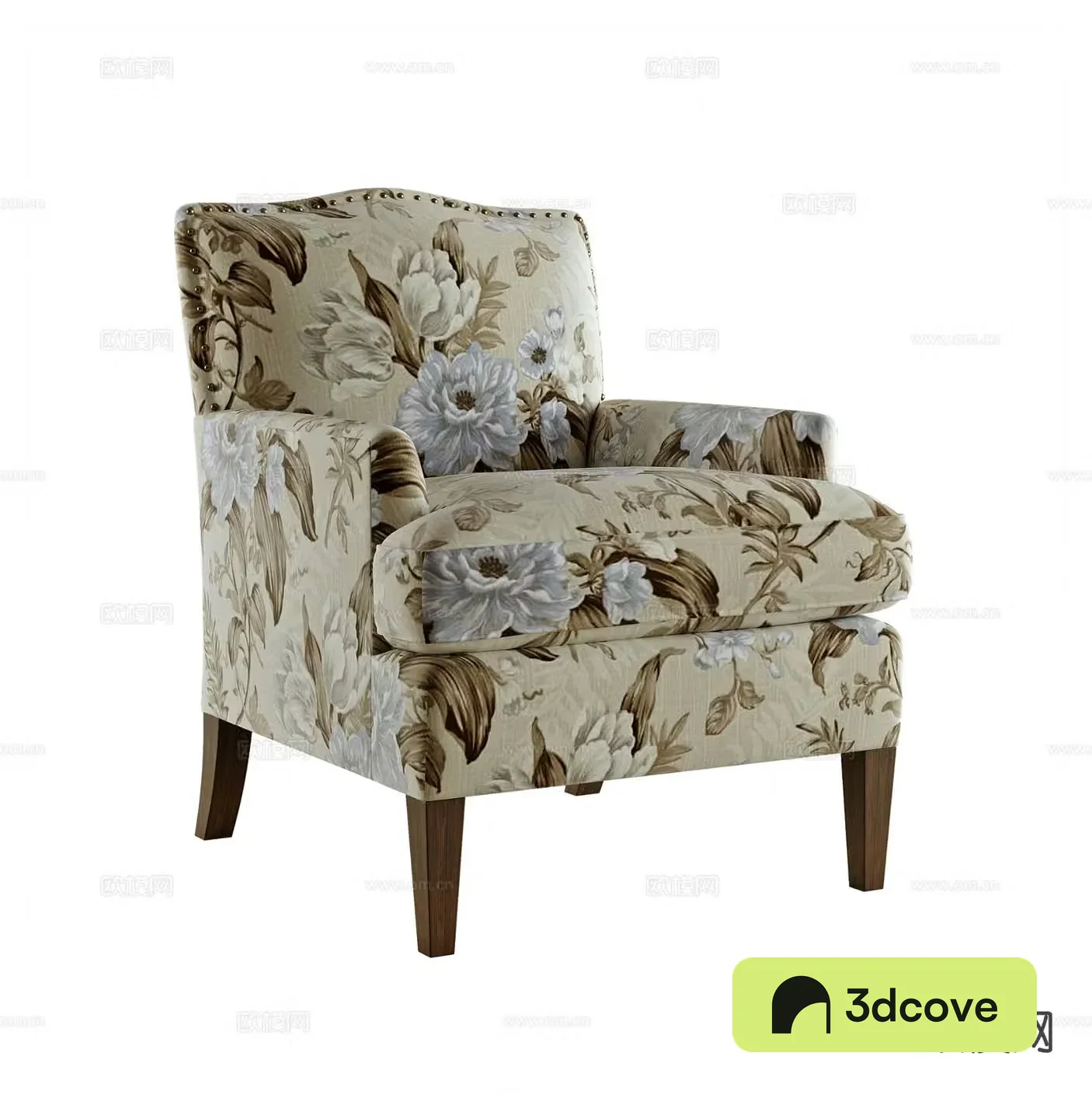 American single sofa patterned fabric sofa