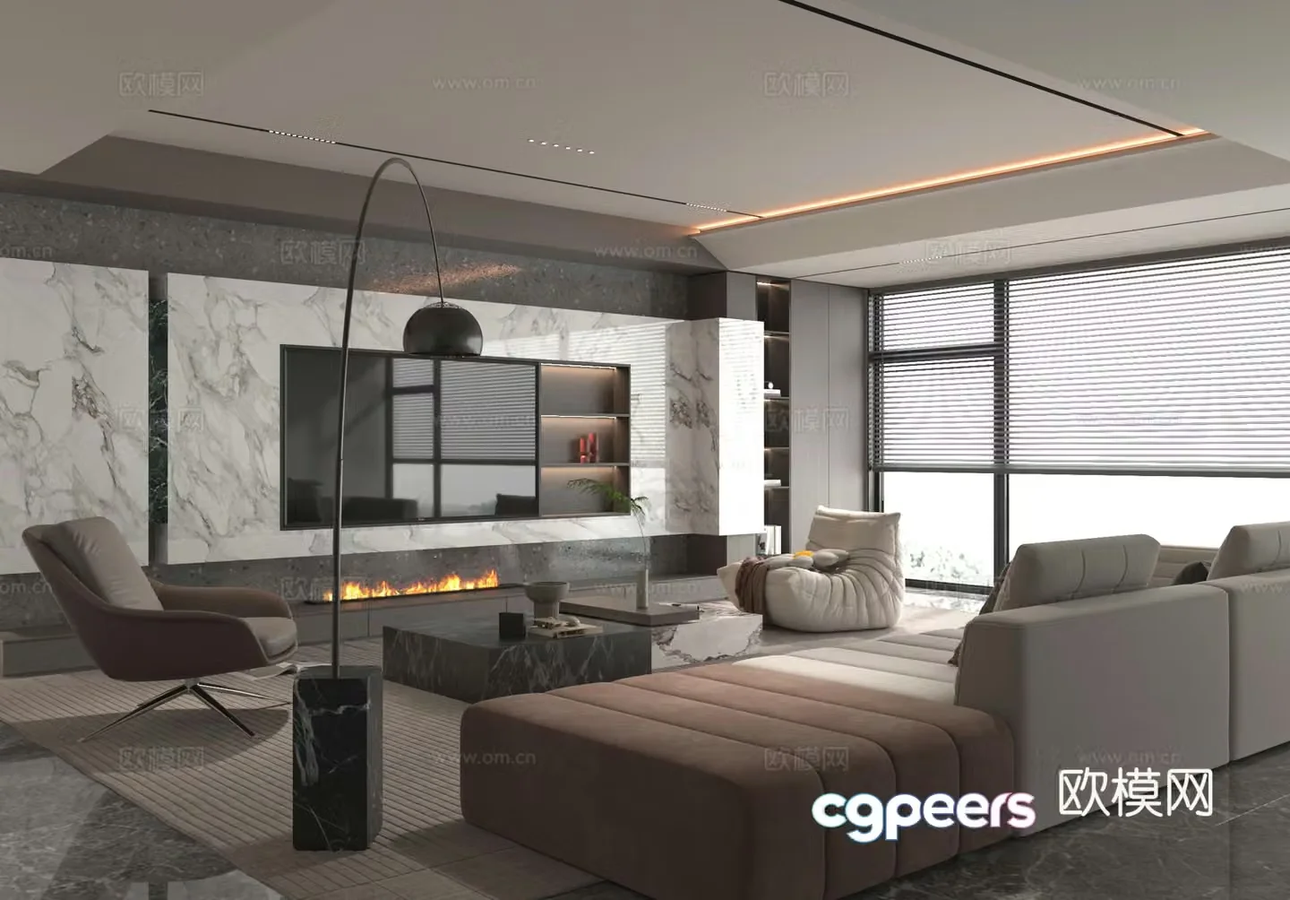 Modern living room 3d model