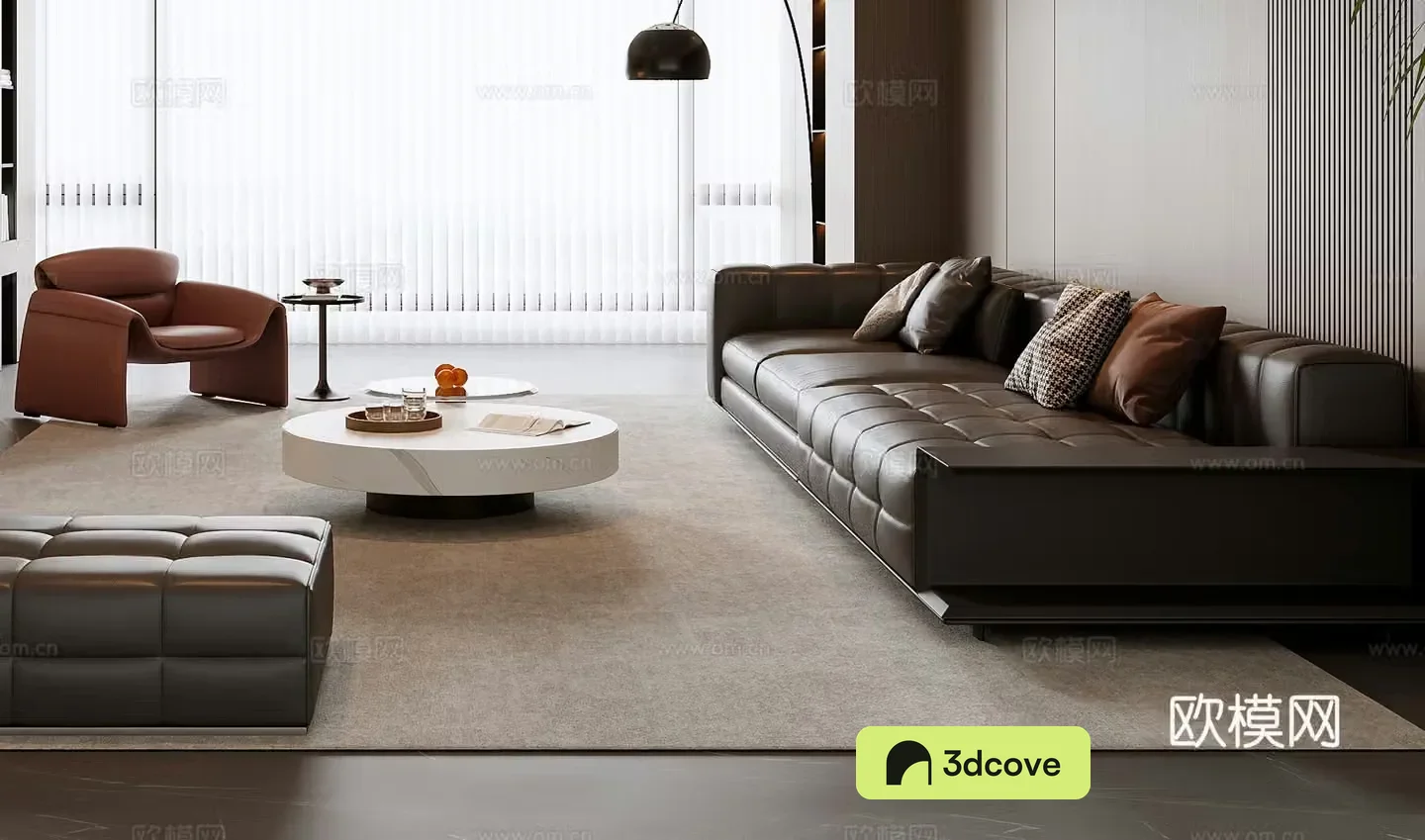 Italian sofa coffee table combination