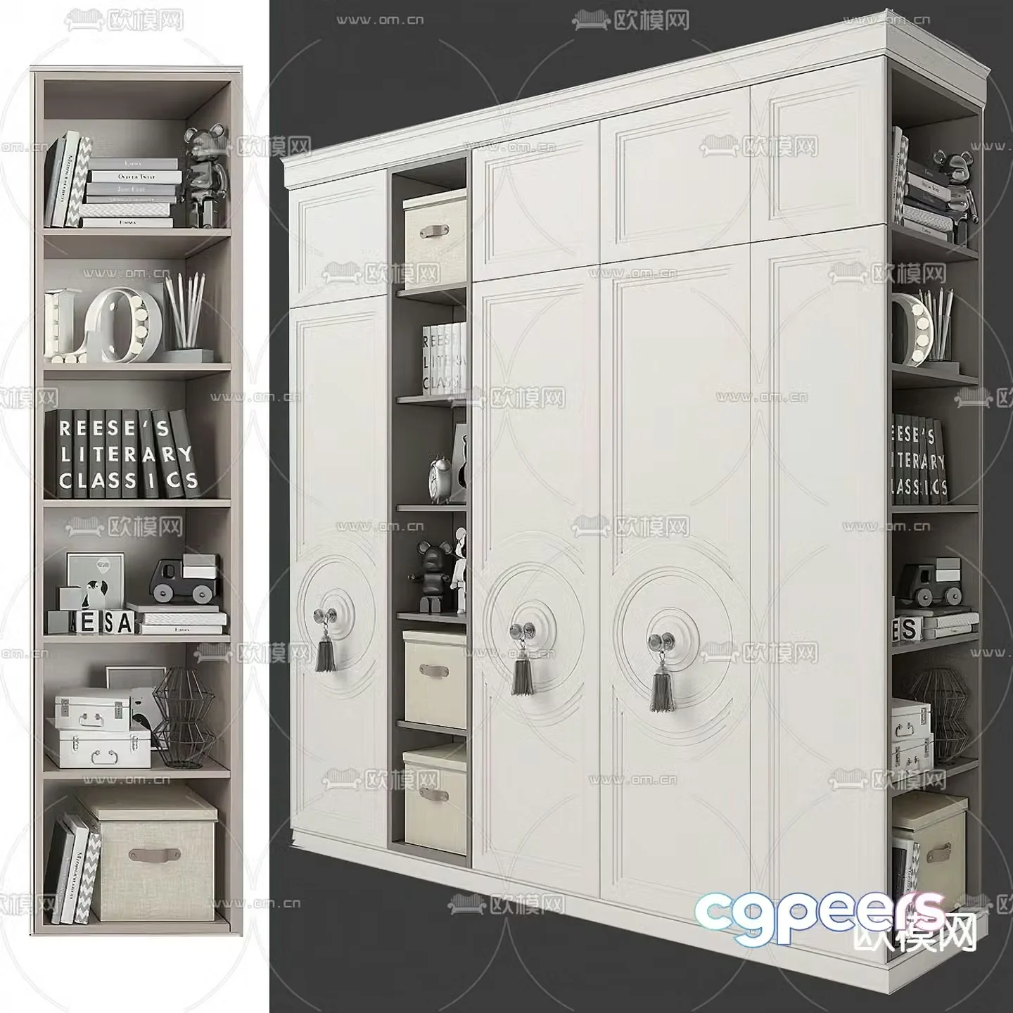 Children’s wardrobe storage cabinet 3d model