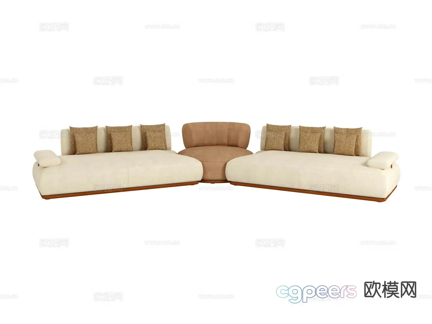 visionnaire italian multi-seat sofa 3d model