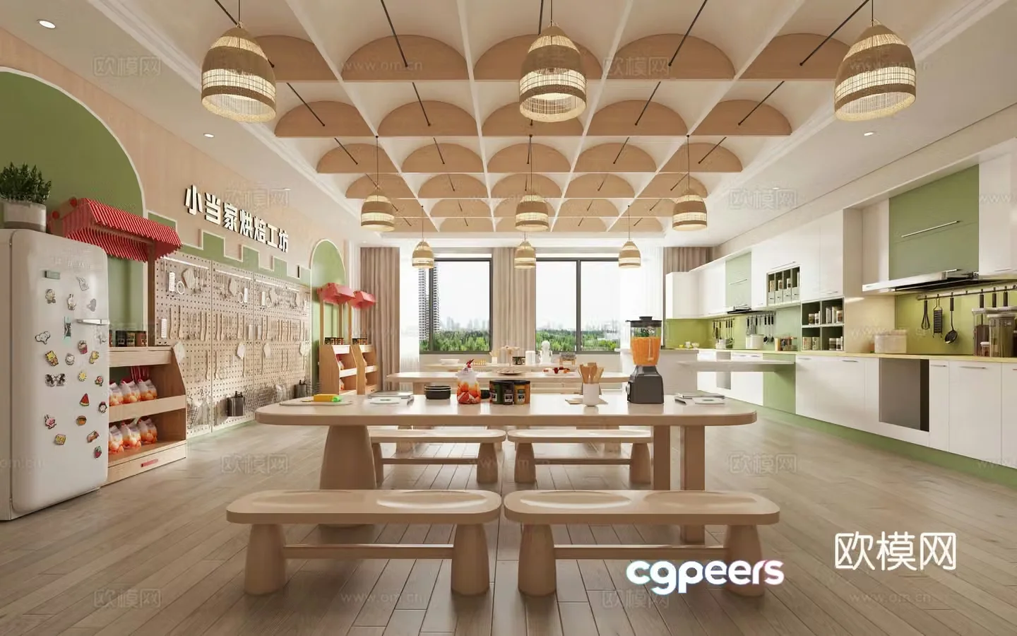 Modern Food Education Baking Classroom Baking Dessert Studio 3D Model
