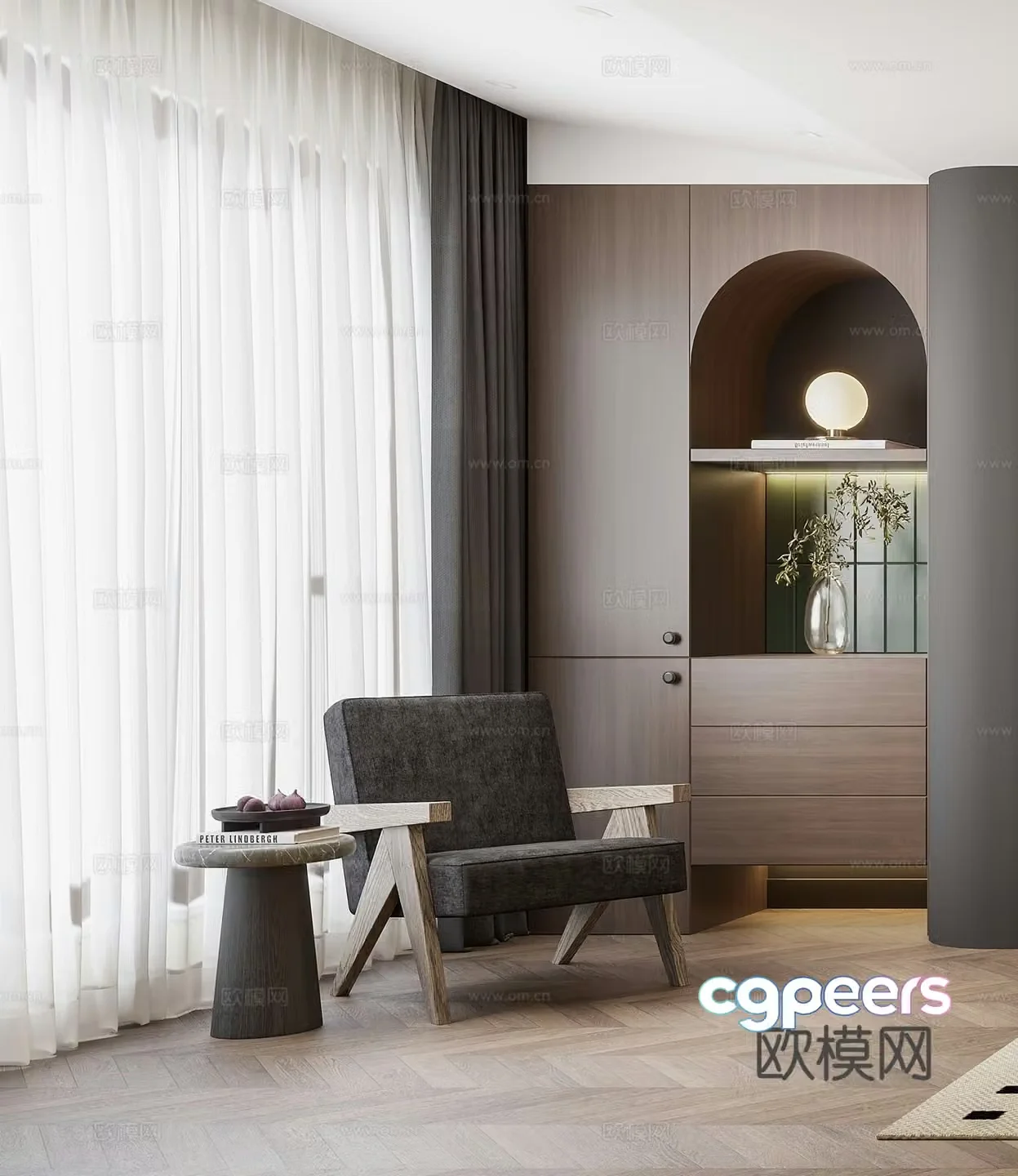 Creamy Master Bedroom 3d Model
