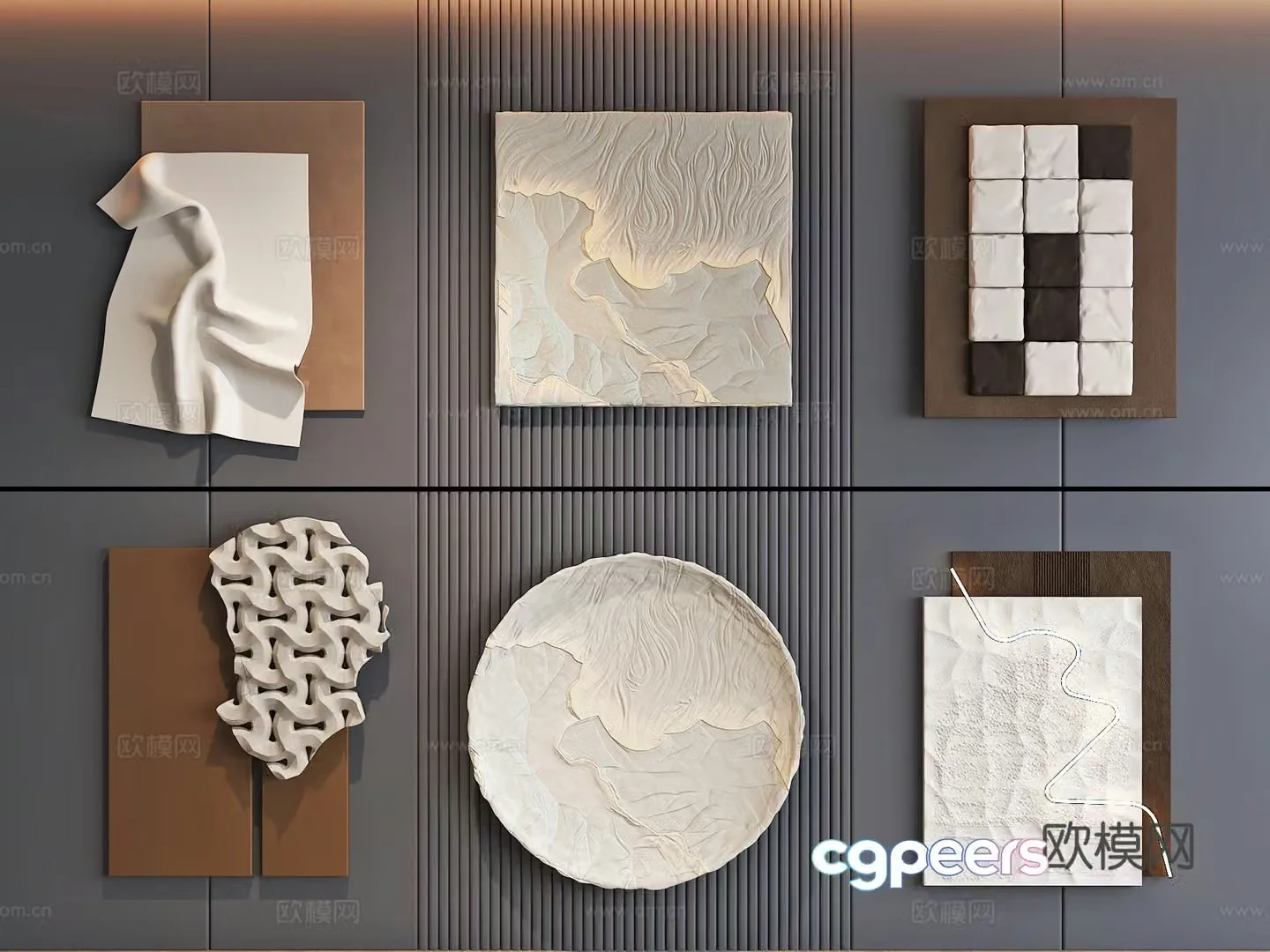 Modern wall decoration pendant art installation three-dimensional painting 3d model