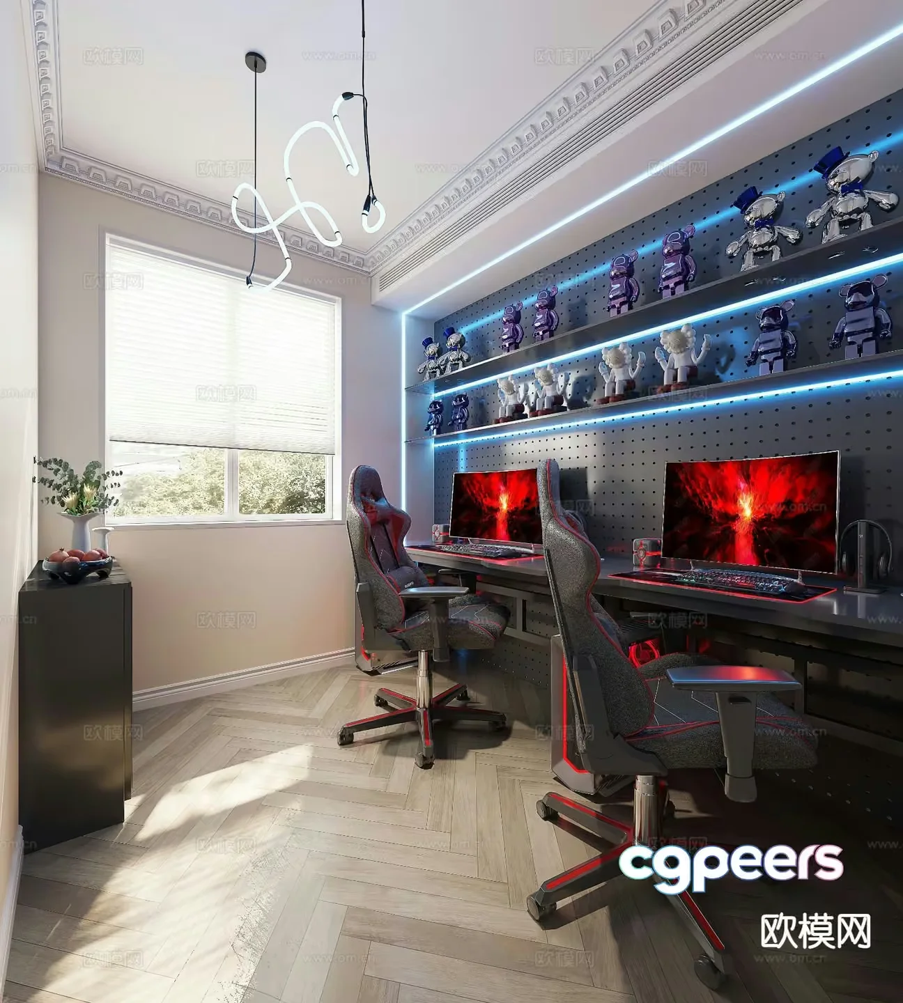 Modern Office Space 3D Model – 23140 – VRAY Render