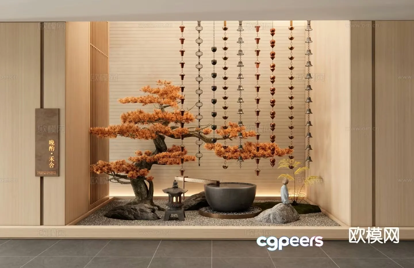 New Chinese style interior landscape interior landscaping 3D model