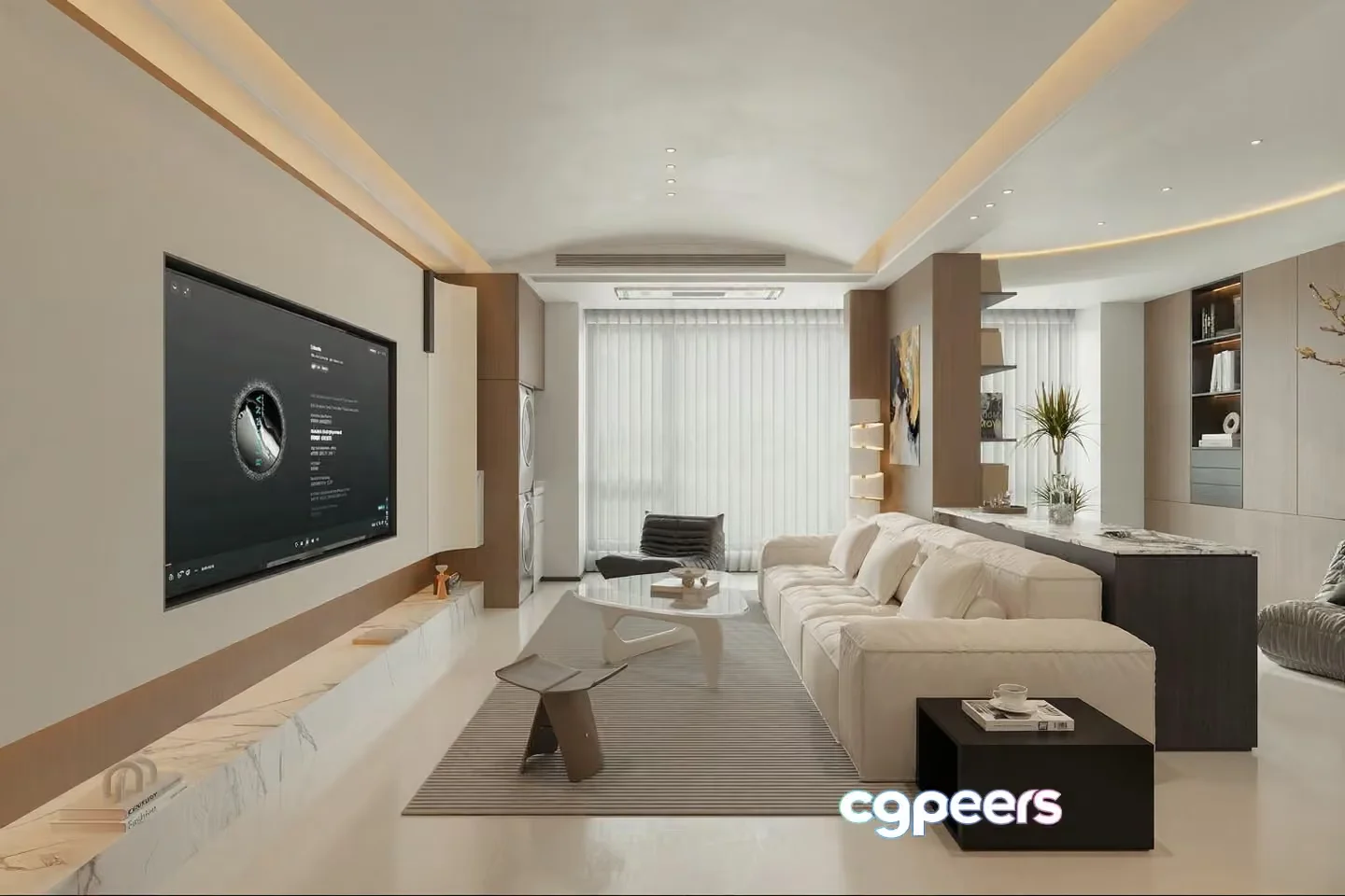 Modern Living Room 3D Model – 11259 – VRAY Render