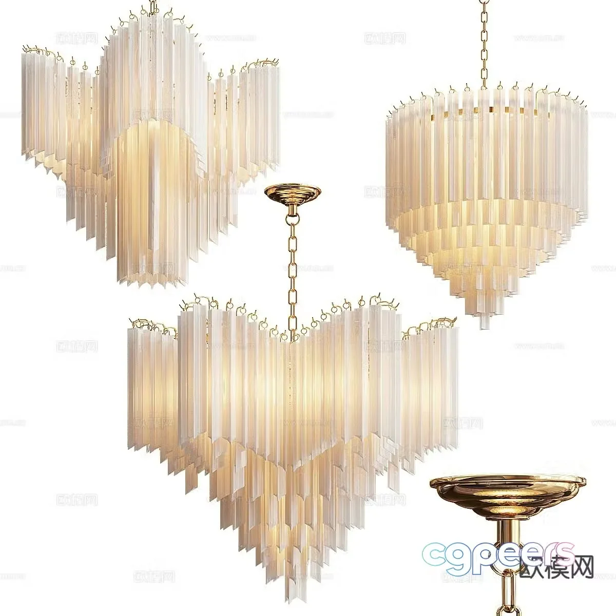 Modern crystal chandelier 3d model
