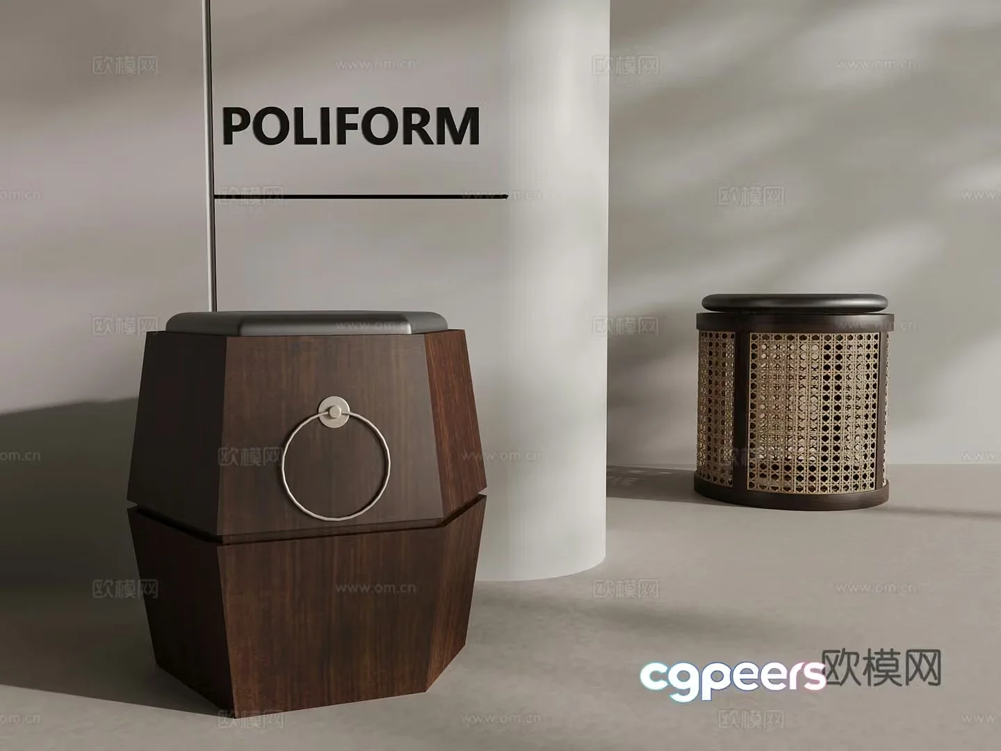 New Chinese stool low stool round stool 3D model