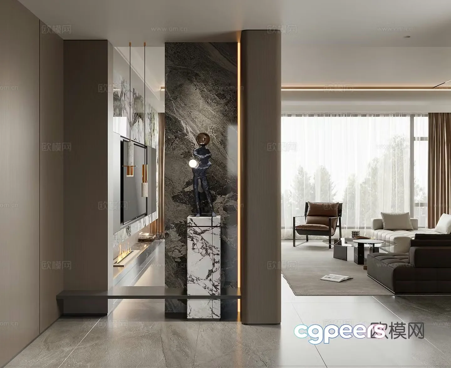 Modern art entrance 3d model