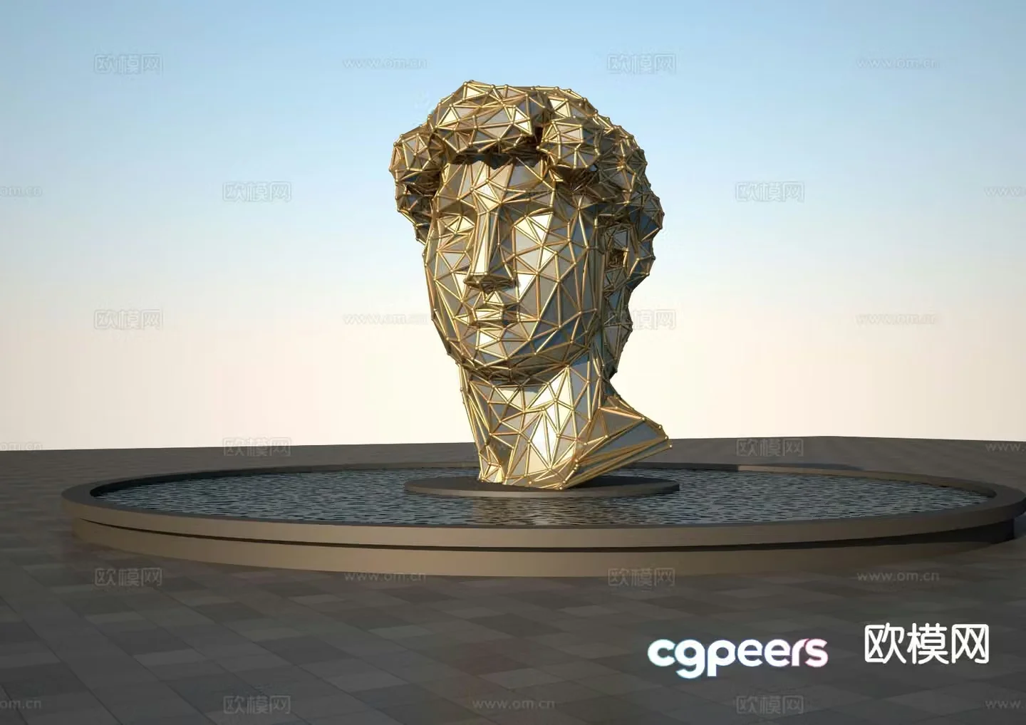 Abstract David sculpture Landscape sculpture 3d model