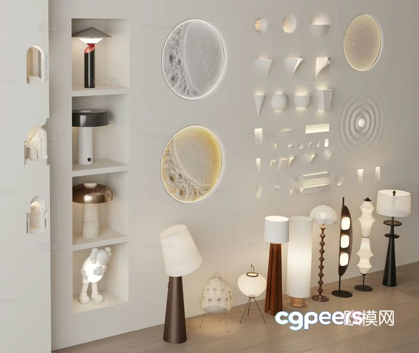 Modern floor lamp Decorative lamp Plaster lamp 3d model