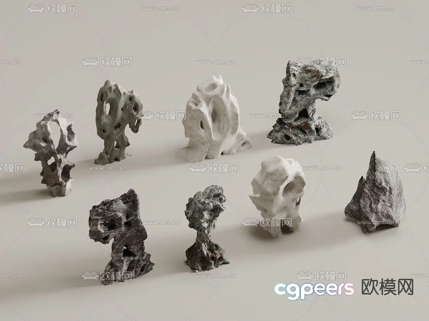 Taihu stone landscape stone 3d model