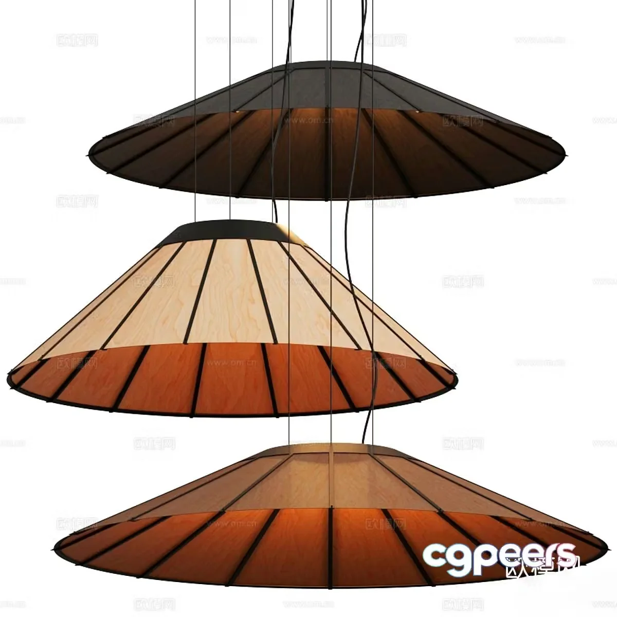 Wabi-sabi chandelier restaurant chandelier 3d model