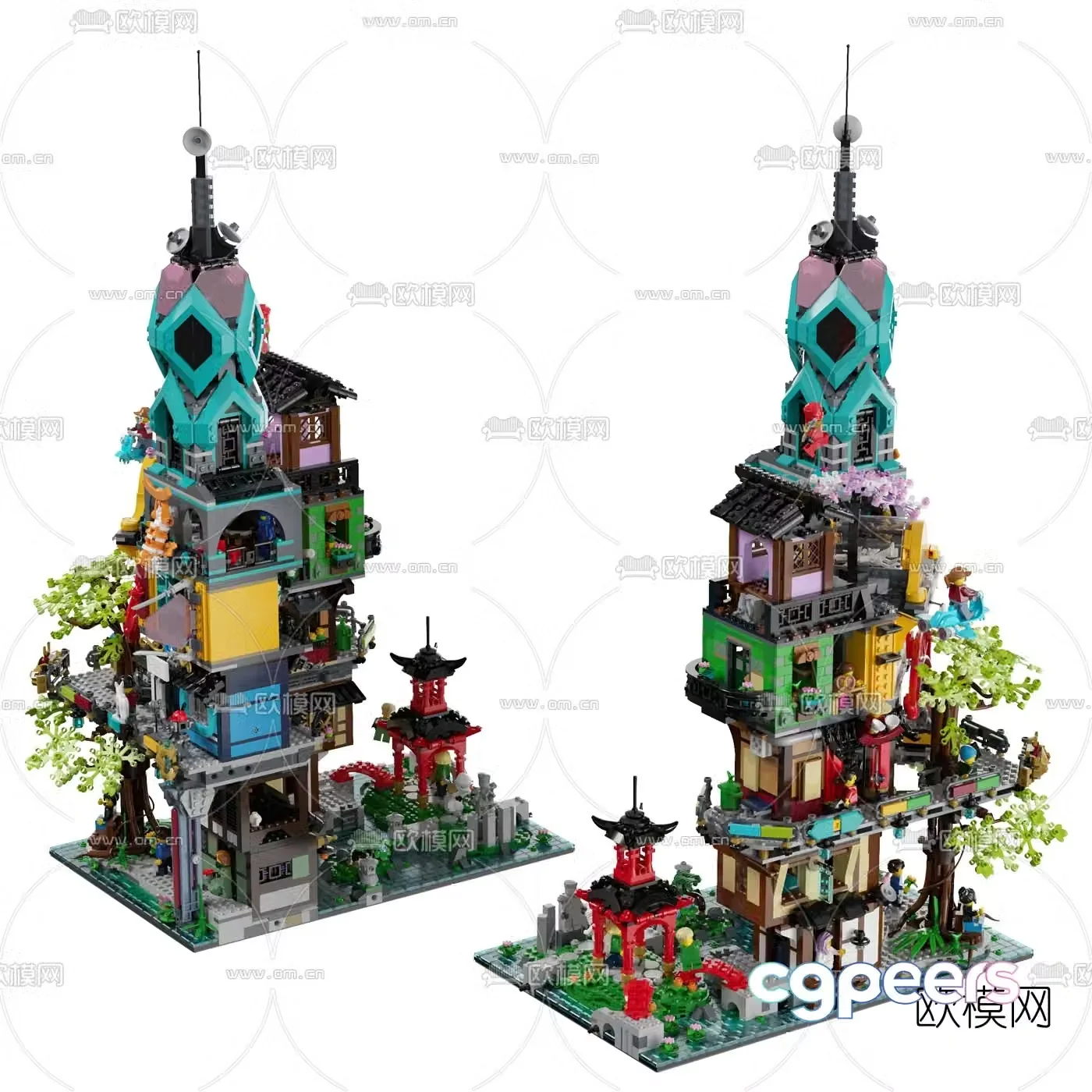 Modern Ninjago Garden City 3d model