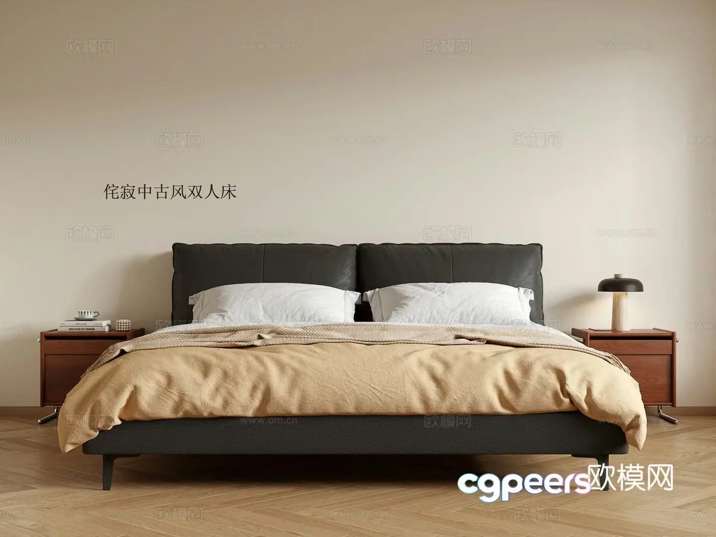 Middle-aged double bed 3D model