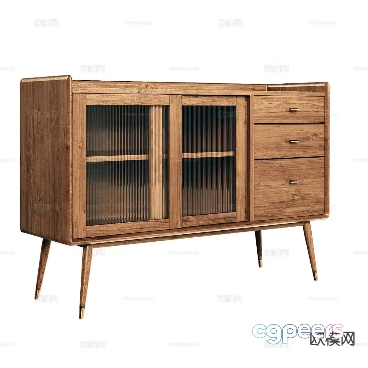 Nordic sideboard low cabinet 3d model