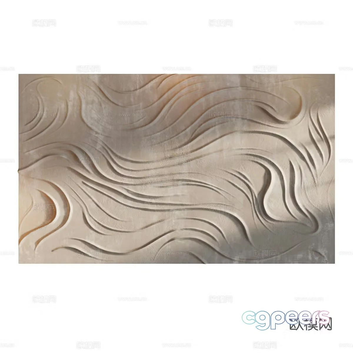 New Chinese coffee table wavy board hanging decoration 3D model