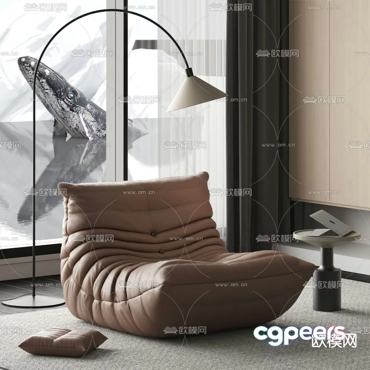 ENGE modern single sofa 3d model