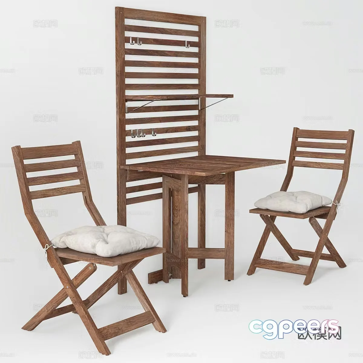 New Chinese style casual table and chairs coffee table and chair 3D model