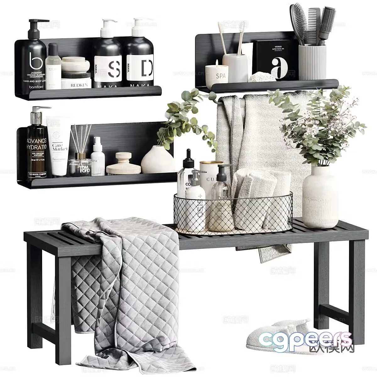 Bathroom toiletries set 3d model