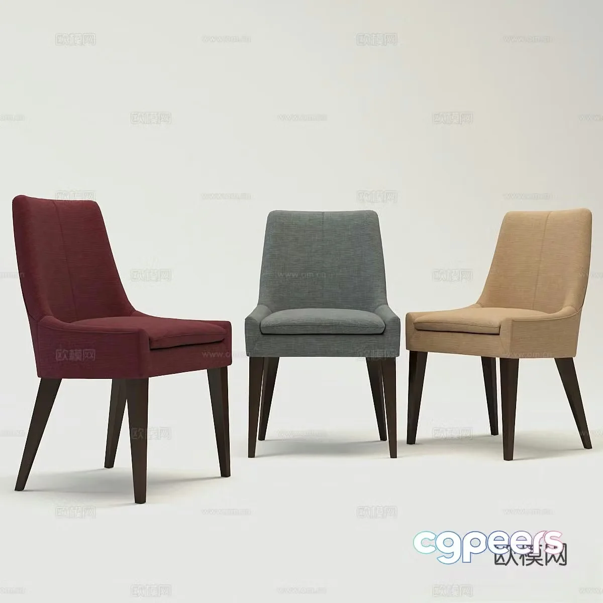 Cate Italian side chair dining chair chair 3d model