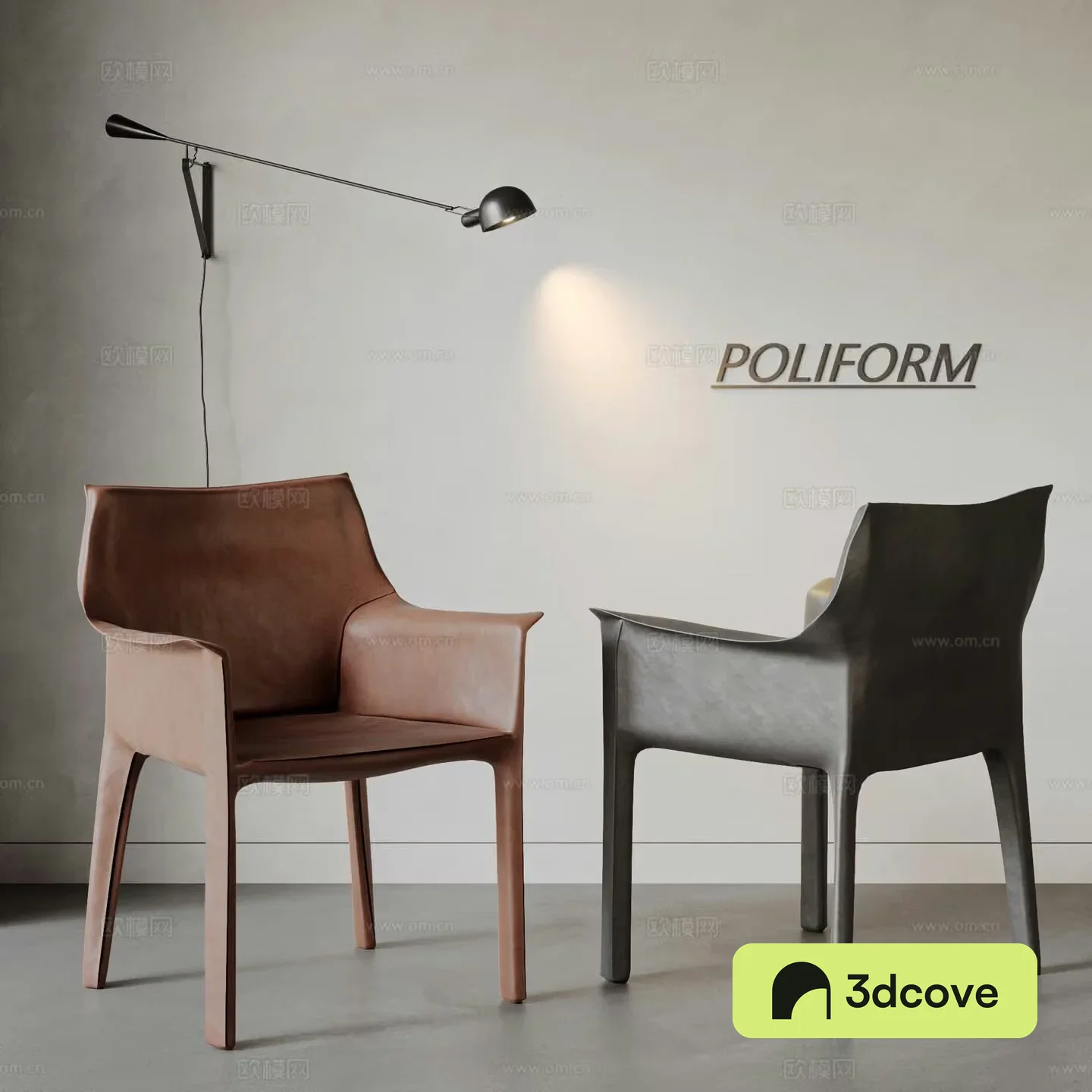 POLIFORM modern leather dining chair casual chair saddle chair armchair leather dining chair