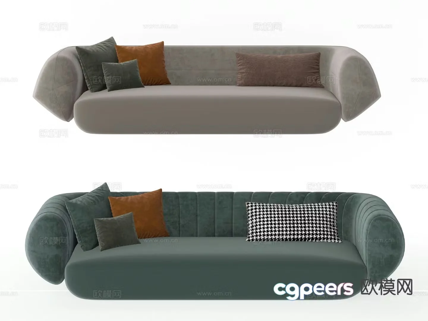 Postmodern fabric sofa multi-person sofa 3D model