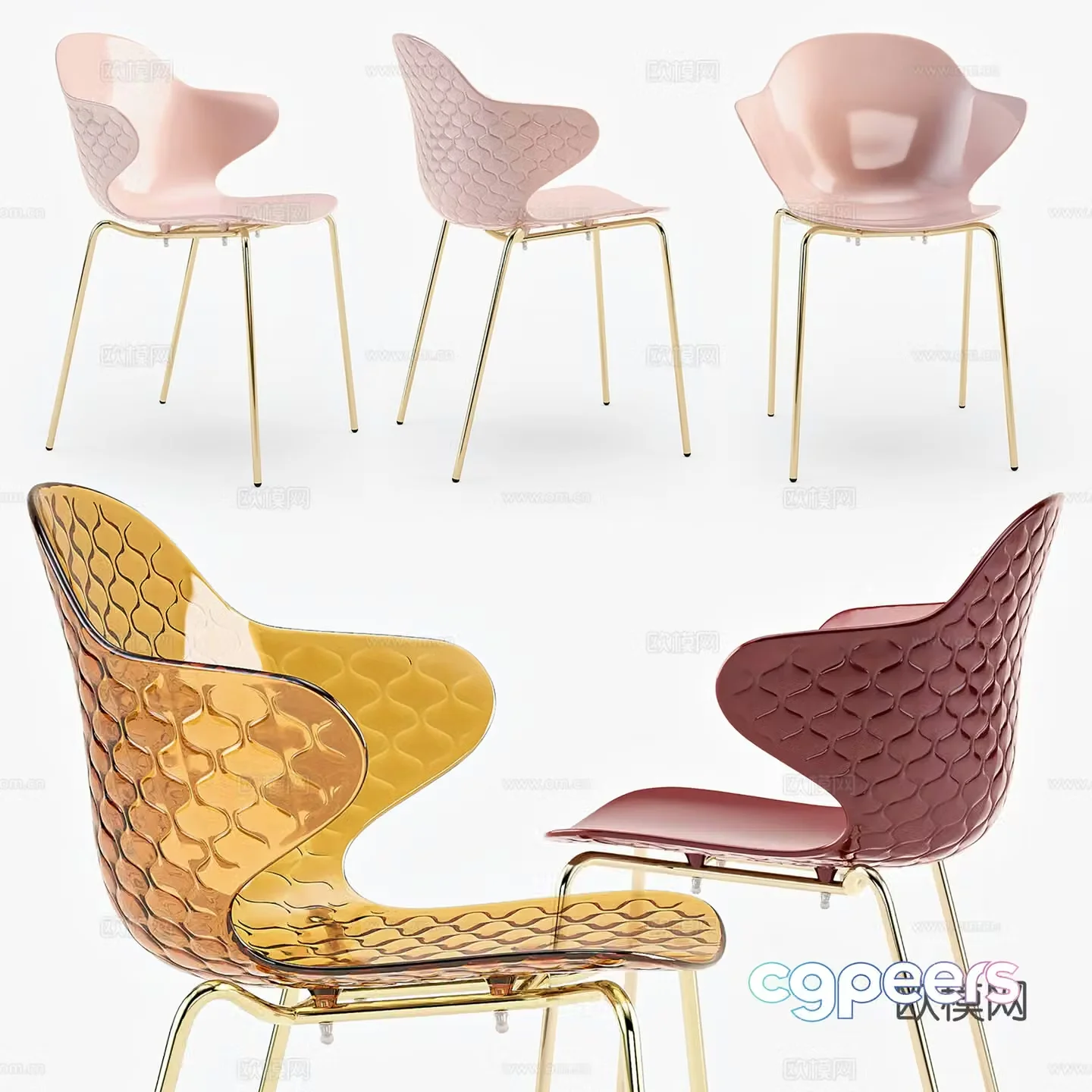 Modern light luxury bar chair Bar cafe bar chair Restaurant bar chair 3d model